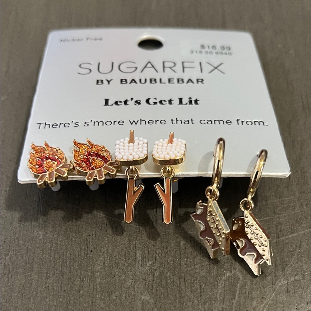Sugarfix by BaubleBar Gold and Red Earrings Set